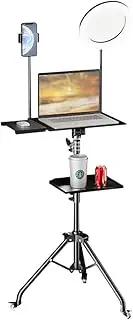 NBGYSH Vertical Laptop Stand with Desktop Storage Rack for Live Streaming Station and Office Rotating Tray (145cm (with Tray))