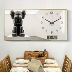 新款暴力熊裝飾畫靜音餐廳萬年曆掛畫個性創意電子時鐘掛牆壁掛式