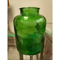 在飛比找蝦皮購物優惠-【老時光小舖】早期懷舊收藏-深綠色-老玻璃罐