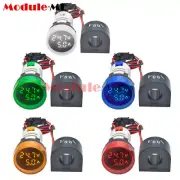 22MM AC 50-380V 0-100A LED Digital Voltmeter Ammeter Voltage Current Meter Round