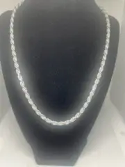 Genuine 925 Sterling Silver Diamond Cut Rope Chain 925 Italy 4.6mm (Solid)