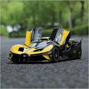 Scale Finished Model Car 1:18 for Bugatti Bolide Alloy Sports Car Model Diecast Metal Vehicles Car Model High Simulation Miniature Replica Car(Yellow)