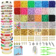 Clay Beads Bracelet Making Kit Flat Beads For DIY Bracelet Jewelry
