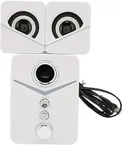 Computer Speaker with Deep Bass, Wireless Compact Subwoofer for Home Theater/TV/Speakers/Computer/Phone, 3 High Power Speakers, BT 5.0, Ice Blue Ambient Light, Surround Sound