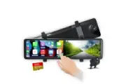 Elinz 11.26" Clip On Rear View Mirror Carplay & Android Auto Real 4K + 1080P Dual Dash Cam Camera WiFi ADAS Smart Driving Assistant Car DVR 128GB U3 C