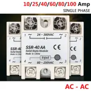 AC 80-250V to AC 24-380V Solid State Relays Module 10A to 100A Single Phase SSR