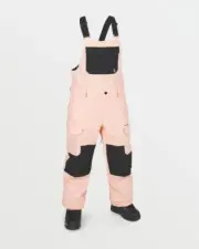 Brand New Womens 2025 Volcom Creston 3D Stretch Snow Bib Overall Coral Haze