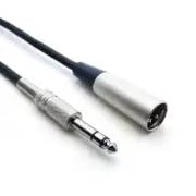 25Ft XLR 3P Male to 1/4inchinch TRS (Balanced) Male Microphone Cable