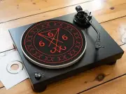 666 Pentagram Sigil Felt Record Player Turntable Slipmat Mat, Metal Punk Lucifer