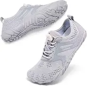 [Limberun] Water Shoes Barefoot Shoes Children's Bathing Shoes Children Boys Girls Swimming Shoes, Wzk3604 Grey Pink, 34 EU
