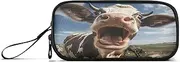 Cow Portrait Funny Pencil Case, Zipper Pencil Case, Boy Pencil Case