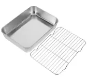 Stainless Steel Baking Pan Rack Set Deep Oven Tray Roasting Cookie Sheet