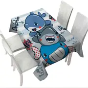 Cute Dolphin Shark and Whale Tablecloth