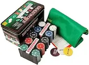 TX GIRL 200PCS/Set Poker Chip Set with 200pcs Poker Chips & A Box & 2 Playing Cards & Blackjack Table Cloth & Casino Dealer Buttons Texas Holdem Poker (Material : ABS)