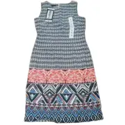 Mario Serrani Italy Sleaveless Shift Dress Size 2 Black/white Pattern
