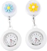 [WOFASHPURET] 2pcs Pocket Watch Women Watch Fob Nurse Badge Accessories Funny Second Women Ladies Secondhand Nurse Glass
