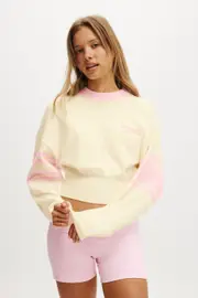 [Body] Body - Stripe Knit Pullover - Coconut milk/cherry dream M COCONUT MILK/CHERRY DREAM