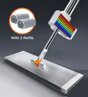 Joybos®16" Household Flat Mop with Extended Handle and Reusable Mop Pad With 2 Refills