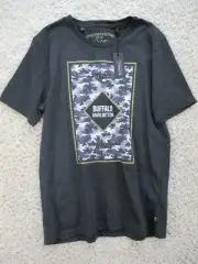 Buffalo David Bitton Shirt Mens Medium Gray Short Sleeve Cotton New Tee