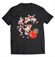 [keoStore] Cherry Blossom Koi Carp Fish Japanese Sakura Graphic Art Tee ds2724 T-Shirt