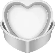 2Pcs Heart Shaped Cake Pans, 8 Inches Aluminum Alloy Cake Tins, Nonstick Bread B