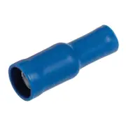 Narva 4 / 5mm 3/16" Blue Double Crimped Flared Vinyl Insulated Female Bullet Terminal - 11 Pack