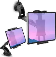 Car Dashboard & Windshield Tablet Mount Holder, 360° Rotation Window Dash Stand