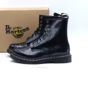US Size 7 / UK 5 Women's Dr. Martens 1460 Combat Boot 27774001 Distressed Patent