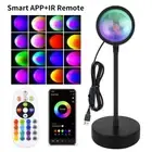 Smart Sunset Lamp Tuya LED Night Ligh USB RGB Smart Life APP Remote Projection f