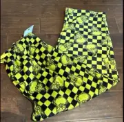 Dr Seuss The Grinch Check Mens Pajama Pants Sz M Plush Christmas Green