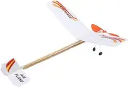 Hohopeti 1Set Rubber Band Powered Airplane Model Kit DIY Assembly Small Glider for Indoor Outdoor Fun Present for Boys Safe Lightweight Model Aircraft