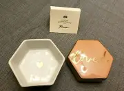 Rosanna Charming Lidded Trinket Hexagon Box "LOVED" " in its own gift box