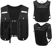 Running Water Vest - Breathable Hydration Vest Sport Bag,Elastic Lightweight Bladder Phone Bag Chest Pack Gear for Marathons Race Cycling Camping