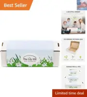 Lily Hill Biodegradable Pet Casket - Eco-Friendly Pet Burial Box for Cats, Do...