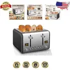 4-Slice Stainless Toaster with LCD Display & 7 Shade Settings - Dark Chocolate