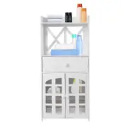 Catzon Floor Cabinet with Double Door & Adjustable Shelf for Bathroom Kitchen