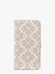 spade flower coated canvas iphone 13 pro magnetic wrap folio case