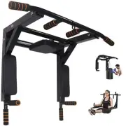 BDL Wall Mounted Pull Up Bar Chin Up bar Multifunctional Dip Station for Indo...