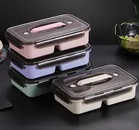在飛比找松果購物優惠-健康環保小麥秸稈新款雙格微波餐盒 便當盒(可微波) (4.7