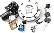 Ignition Key Switches for CBR600 F4 F4I 2001-2006 VFR 800 VFR800 2002-2009 VTR1000 VTR1000F Lgnition Switch Gas Cap Cover Seat Lock Set Ignition Barrel Key Switch(Complete Set)