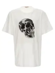 [Mcqueen] Mcqueen-Skull T Shirt Bianco/Nero-Uomo S