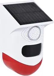 Solar Motion Sensor Alarm Outdoor Solar Alarm 120dB Loud Siren LED Strobe Lights Sound Security Alarm Adjustable Sensing Distance IP65 Waterproof Motion Detector Alarm Siren Rechargeable for Farm