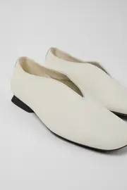 Casi Myra White Leather Women's Shoes.