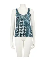 Blue Printed Tank Top