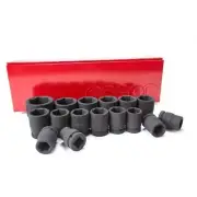 Force 3/4" Drive 16 Piece Metric Impact Socket Set - 6163