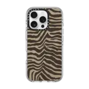 iPhone 16 Pro Clear Case MagSafe Compatible Zebra-Brown