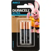 2pc Duracell 1.5V AAA Alkaline Ultra Multi Purpose Battery f/ Clocks/Toys/Radios