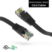 10Ft CAT6 Flat Ethernet Network Cable Black