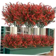 Bundles Outdoor Artificial Lavender Fake Flowers, Lifelike UV 24 Orange