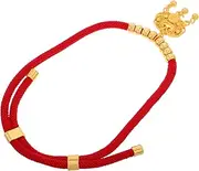 Generic Red Rope Pet Necklace with Bell Charm and Beads Cat and Small Dog Collar for Safety and Style for